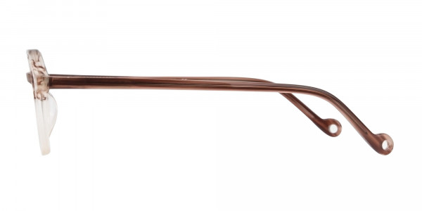 Stripe Brown & Nude Octagonal Glasses-4