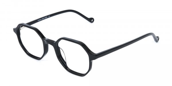 Octagonal Geometric Glasses in Black-3