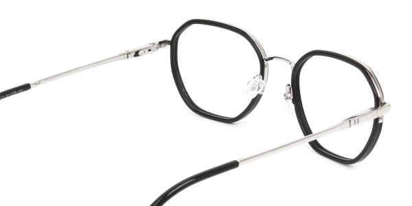 Wayfarer Black and Silver Geometric Glasses - 4