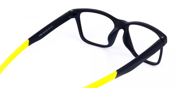 Black and Bright Yellow Cycling Glasses For Women In Rectangular Shape-5