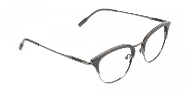 Wayfarer & Browline Gunmetal Silver Grey Translucent glasses - 2