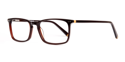 brown glasses rectangular shape frames