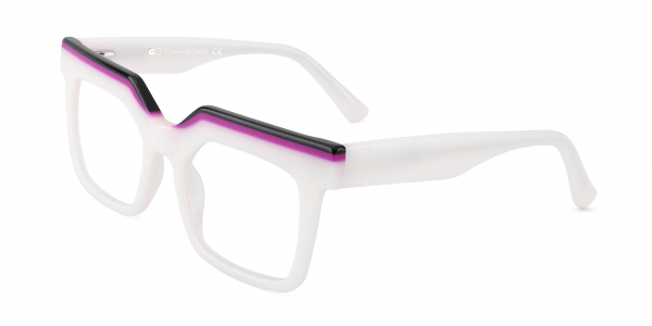 Thick White Frame Glasses
