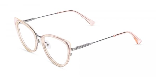 Crystal Beige Cat Eye Glasses-1