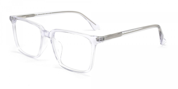 clear frame rectangle glasses