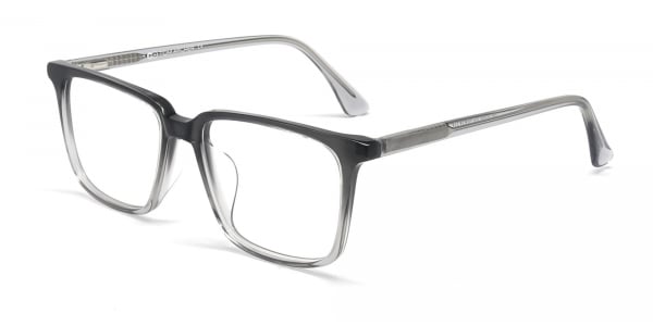 transparent rectangle grey glasses