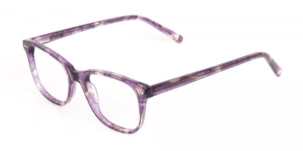 Violet Purple Marble Acetate Rectangle Glasses-3