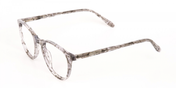 Silver Grey Marble Acetate Wayfarer Glasses