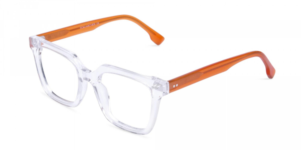 Crystal Clear Wayfarer Glasses Frame