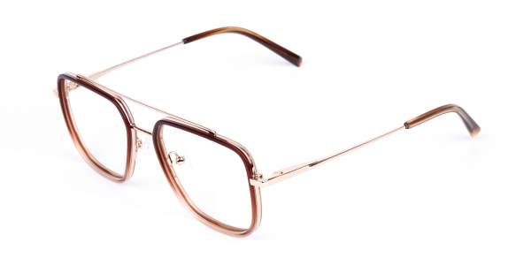 Brown and Gold Aviator Glasses