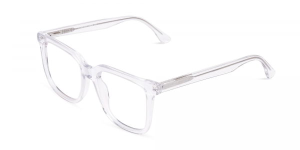 Full Rim Crystal Clear Wayfarer Eyeglasses