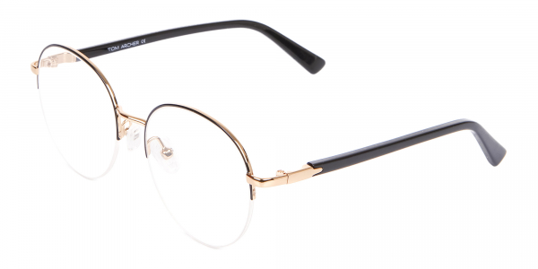 Black & Gold Half rimmed Designer Glasses UK