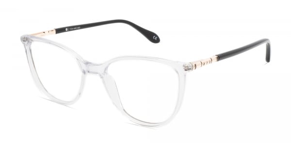 Clear Round Cat Eye Glasses-1