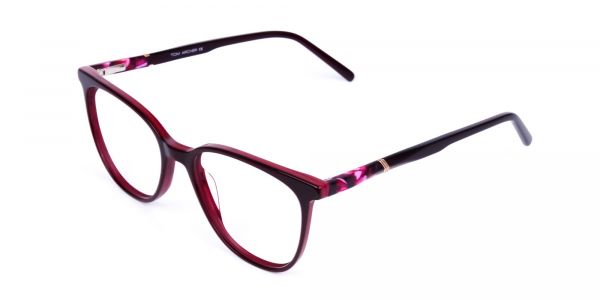 burgundy cat eye glasses 