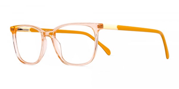 Crystal Clear Orange Wayfarer Rectangular Glasses Frames