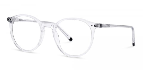 crystal clear and transparent round glasses frames