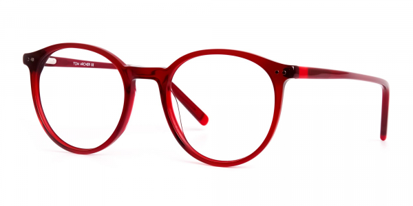 dark and wine red round glasses frames