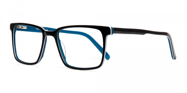 Black and Teal Designer Rectangular Glasses frames