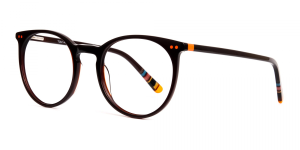 Dark Light Brown Designer Round Glasses frames