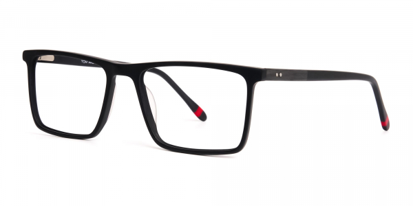 matte black full rim rectangular glasses frames