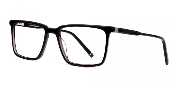 dark purple rectangular full rim glasses frames