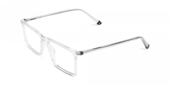 Crystal Clear Full Rim Rectangular Glasses
