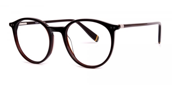 dark brown round full rim glasses frames