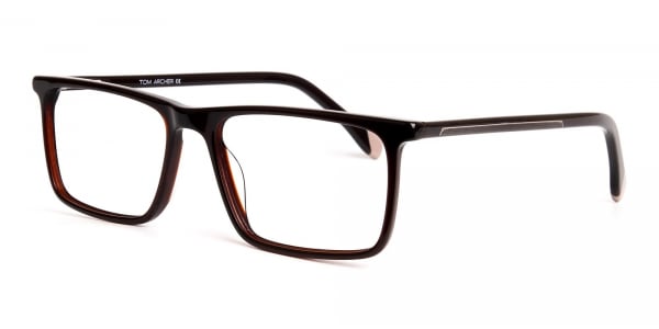 rectangular brown glasses frames