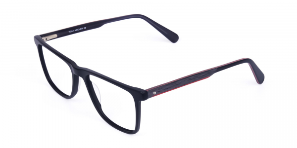 matte black rimmed rectangular glasses