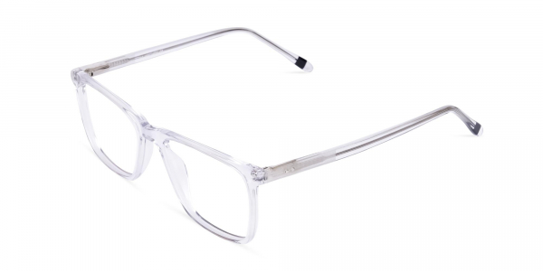 Crystal Clear Rectangular Full Rim Glasses