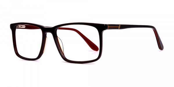 designer dark brown full rim rectangular glasses frames