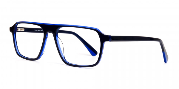Indigo Blue Rectangular Full Rim Glasses frames