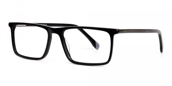 black and grey rectangular glasses frames