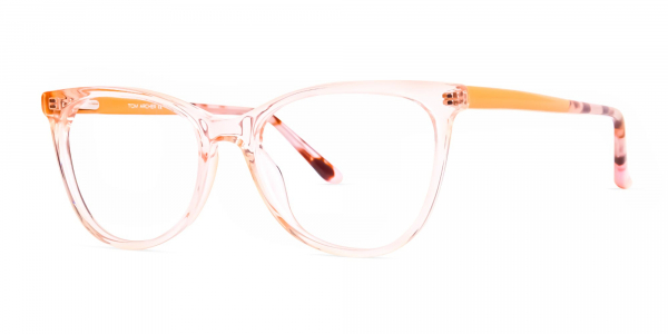 transparent pink brown cat eye glasses frames