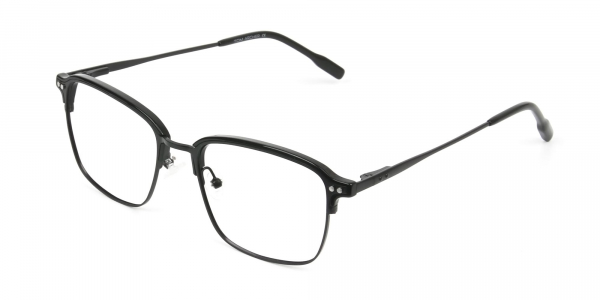 Retro Black Clubmaster Glasses in Rectangular  