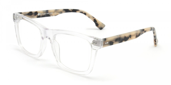 clear glasses with tortoiseshell sides