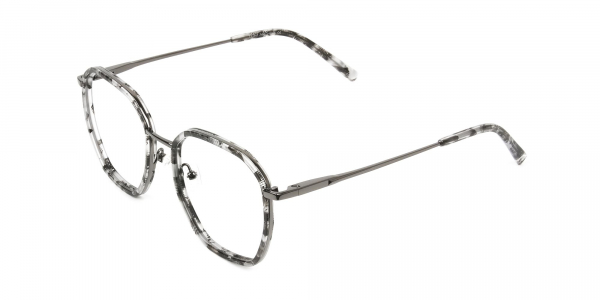 Gunmetal Grey Tortoiseshell Octagon Glasses  