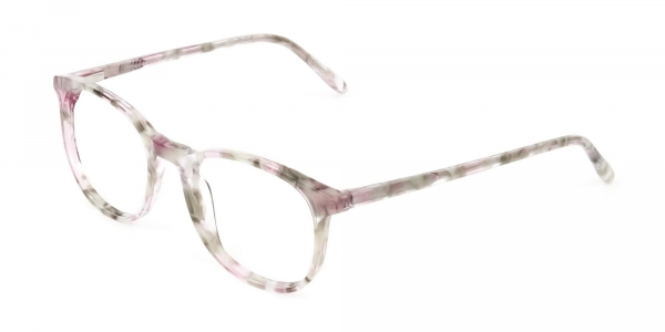 Round Marble Red Frames Glasses  