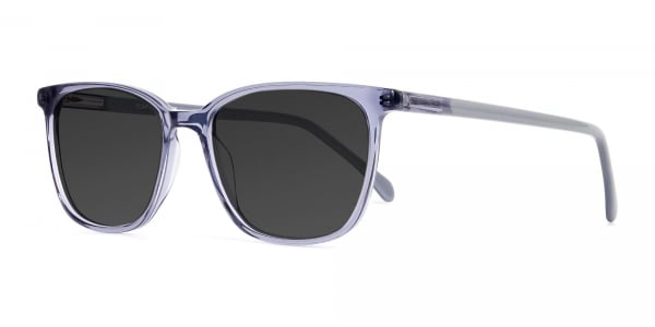 space grey wayfarer and rectangular brown tinted sunglasses frames