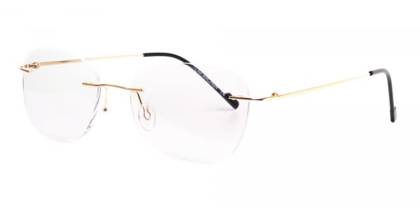 gold rimless titanium glasses frames