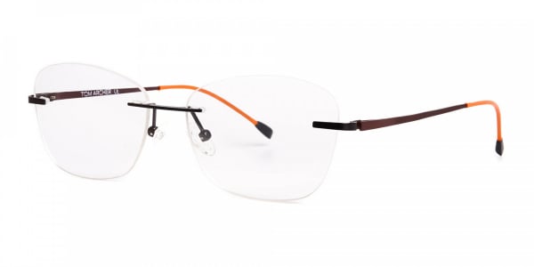  brown cateye rimless wayfarer glasses frames