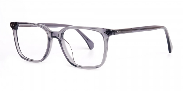 transparent grey rectangular wayfarer full rim glasses frames