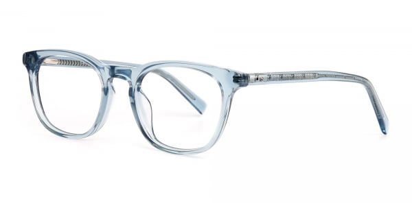 crystal clear or transparent blue full rim glasses frames-1