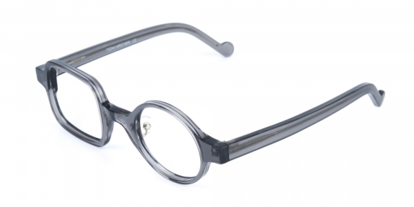 Asymmetric Round and Square Eyeglasses