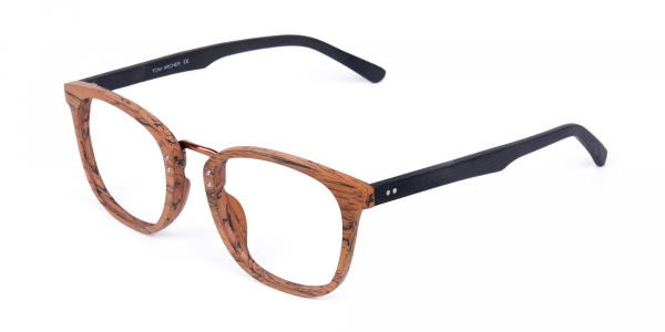 Wooden Texture Elm Brown Rim Glasses