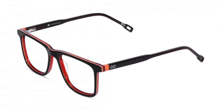 Black Rectangular Full Rim Eyeglasses