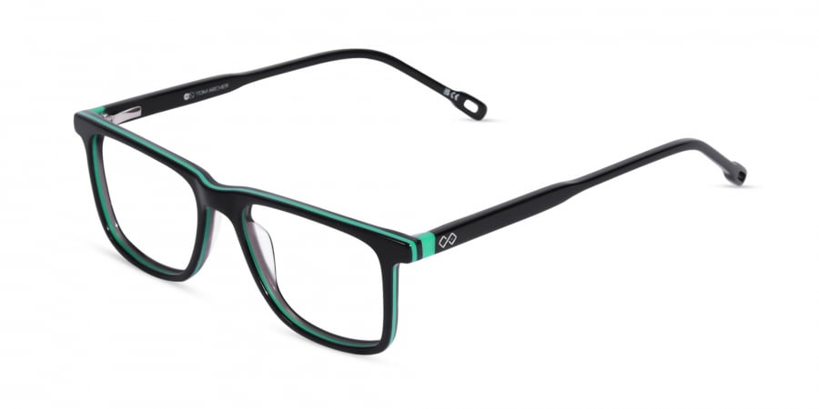 Black Rectangular Acetate Glasses