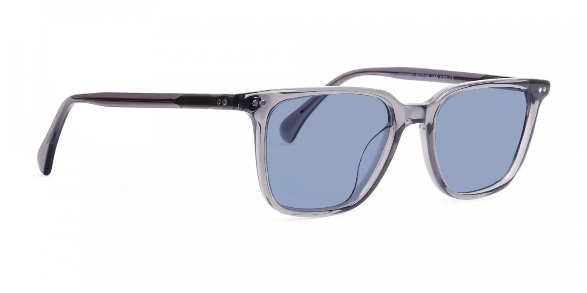 Grey Frame Glasses With Blue Tinted Lenses-2