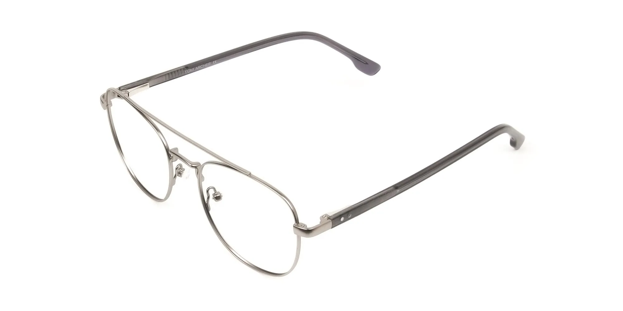 Gunmetal Dark Grey Pilot Square Glasses - 2