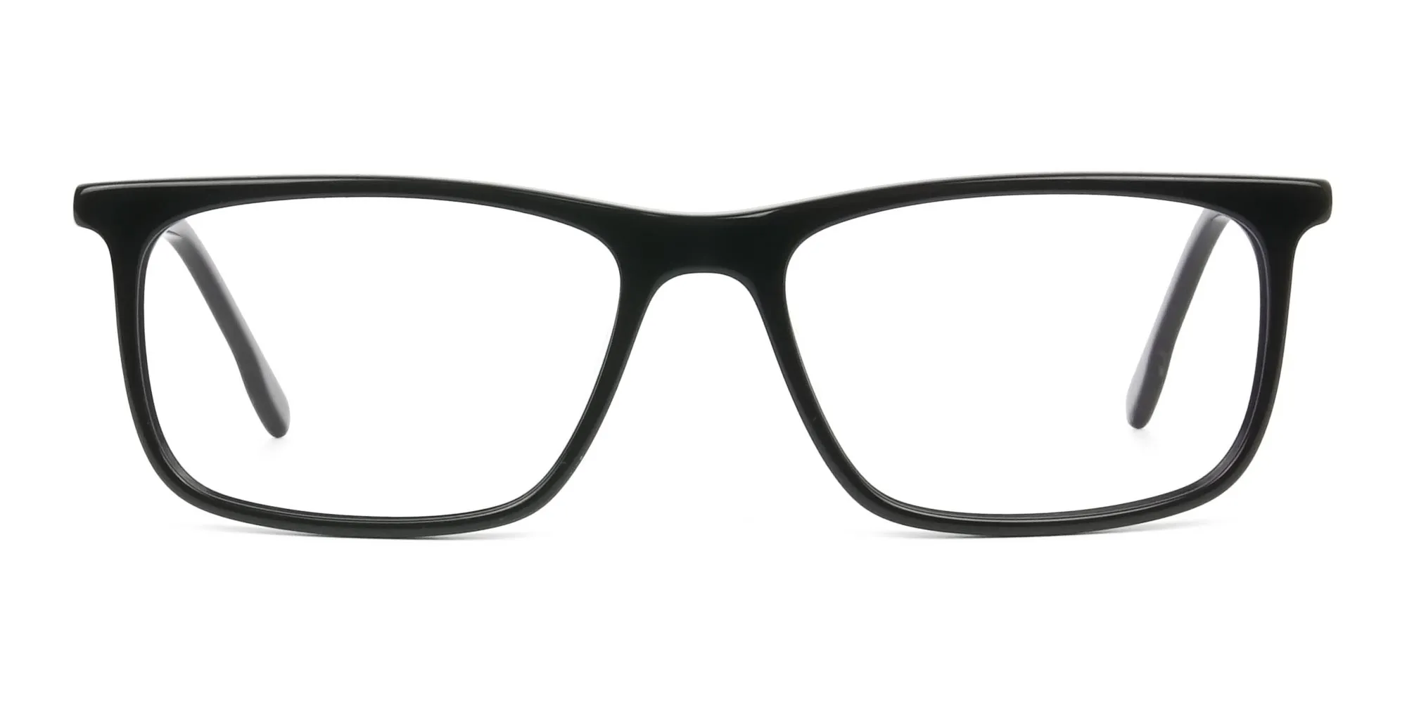 Black Acetate Spectacles in Rectangular - 2